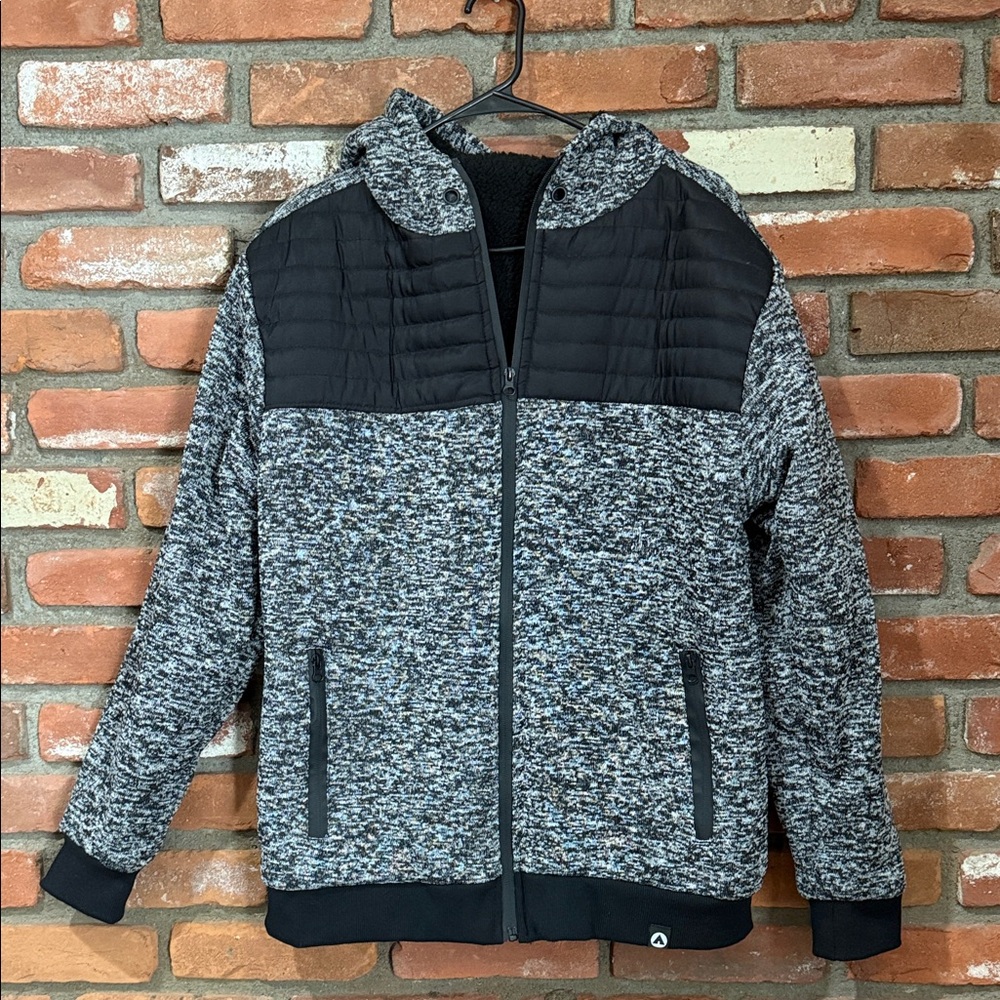 AIRWALK Men's Black and Gray Hooded Jacket